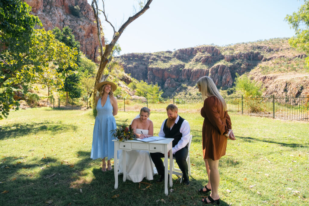 signing legal papers at lake argyle