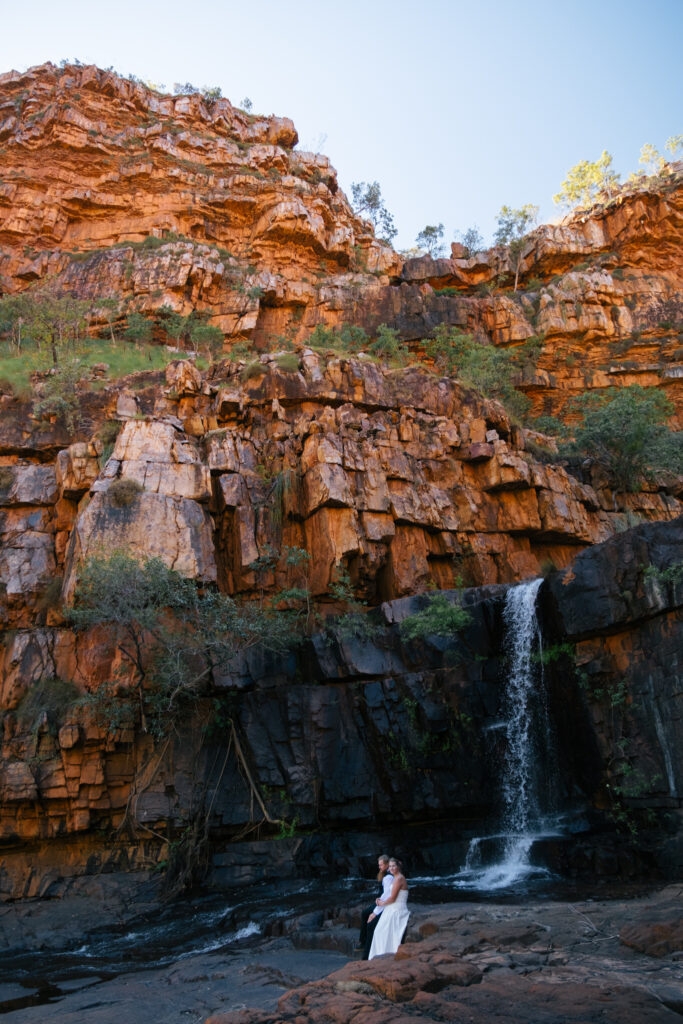 hidden springs waterfall kununurra bridal portraits