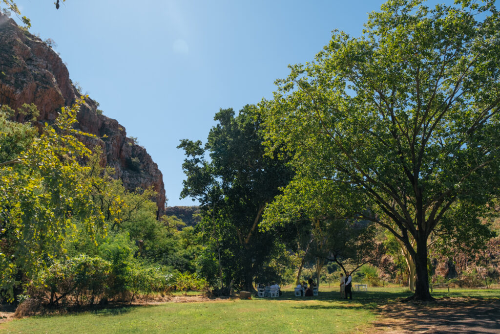 Lake argyle wedding ceremony